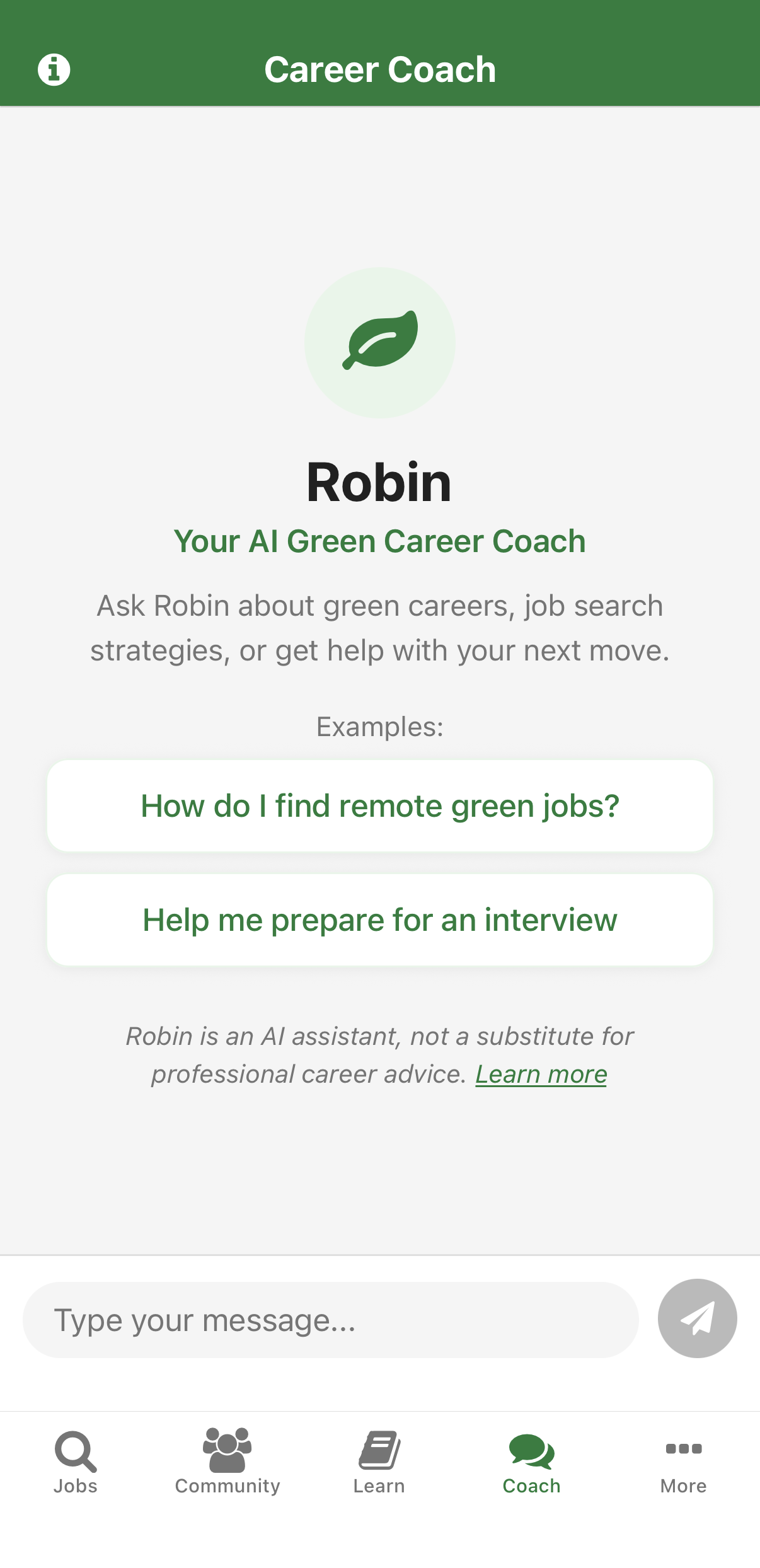 Coach — Meet Robin, your AI career coach