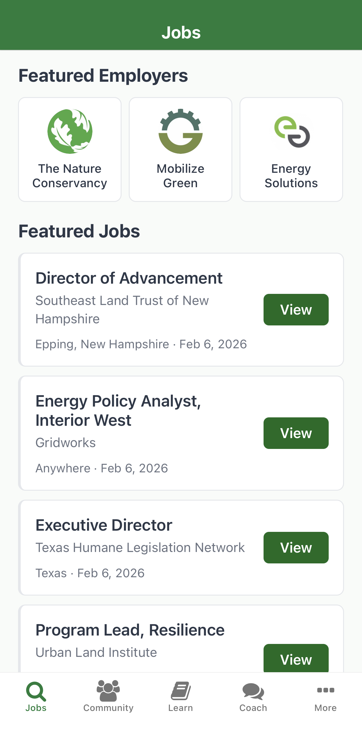 Jobs — Search green and climate jobs